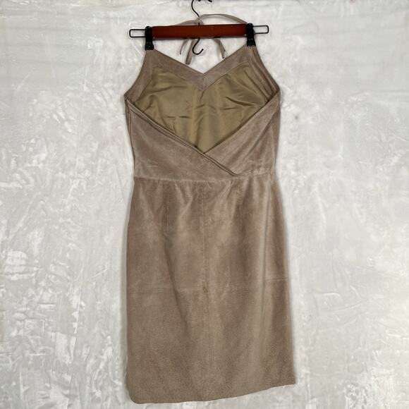 Express world brand tan genuine leather sundress size 9/10 - Picture 12 of 12